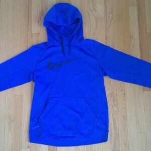 Nike Men's Blue Therma-Fit High-Collar Drawstring Hoodie Large